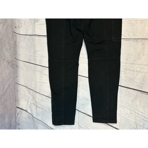 Lauren Ralph Lauren Black Stretch Cargo Moto Style Pants Size 10 with Zippers - Picture 6 of 8